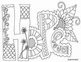 Coloring Pages Doodle Printable Therapy Kids Adult Word Hope Alley Adults Colouring Therapeutic Quotes Color Prayer Words Christian Inspirational Getcolorings sketch template