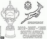 Springboks Weltmeister Malvorlagen Tricampeón Drie Keer Wereldkampioen Ausmalbilder sketch template