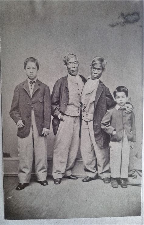 family portrait  siamese twins  bunker brothers chang eng bunker  sons ca