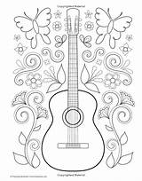 Hipster Guitarra Colorir Mandalas Thaneeya Mcardle Guitarras Adultos Bordar Kahle Heidi Graham Música Getcolorings sketch template