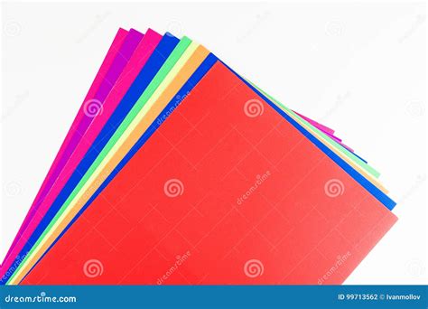 colorful paper sheets stock photo image  green equipment