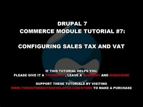 drupal  commerce module tutorial  setting  commerce taxes  vat