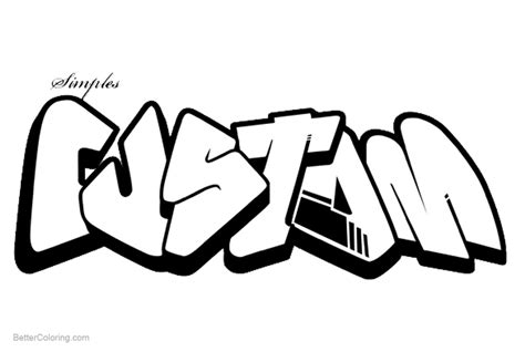 graffiti coloring pages  drawing letters custom  printable