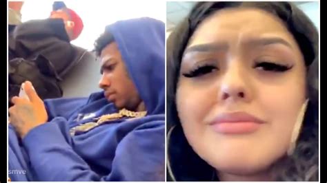blueface girlfriend catches  watching cardi   youtube