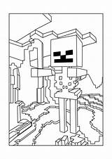 Minecraft Coloring Skeleton Wither Pages Printable Print sketch template