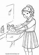 Hand Washing Coloring Main Daisy Sheets sketch template