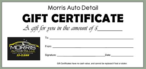 printable car detailing gift certificate printable templates