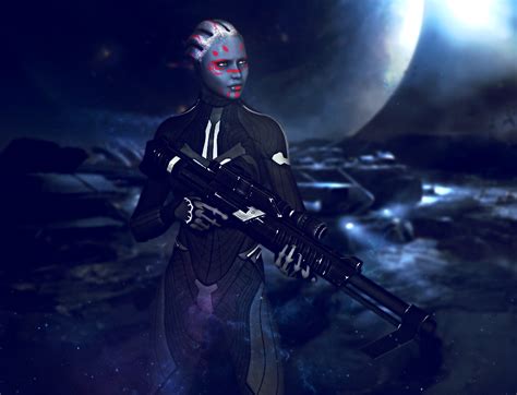 Asari Black Widow Sniper By Erah3d On Deviantart