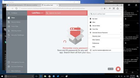 how to set up and use lastpass on windows 10 edge in 14361