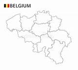 Belgien Belgie Kaart Regions Landes Regionen Detaillierte Flagge Kontur sketch template
