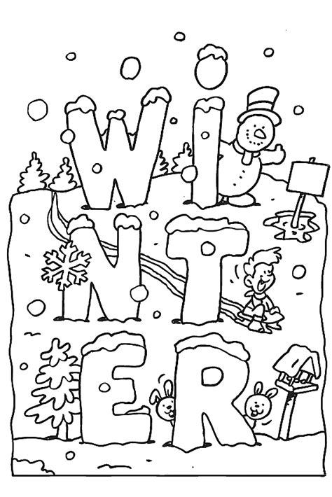 printable winter coloring pages  preschoolers