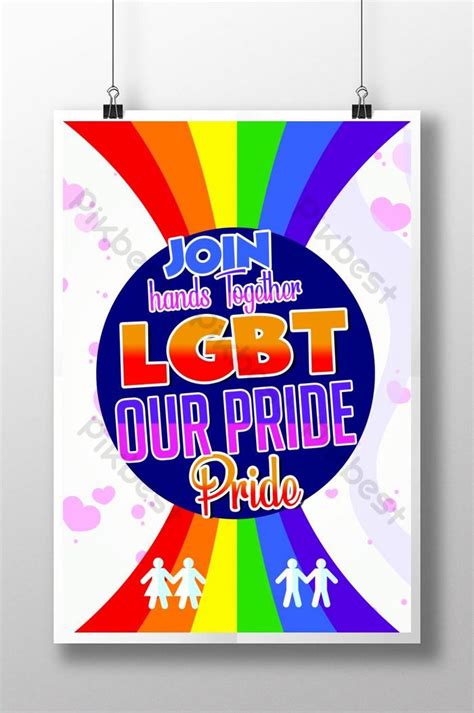 join hands for lgbt pride flyer template poster psd free download