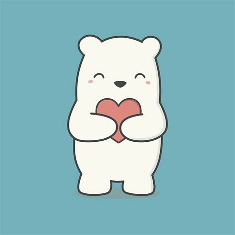 kawaii cute adorable polar bear  wordsberry redbubble