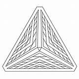 Optical Illusion Triangles Driehoek Kleurplaat Pyramid Geometry Illusions Optische Coloringhome Zentangle sketch template