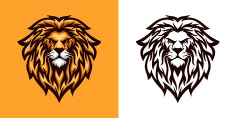 lion head logo  vector art  vecteezy