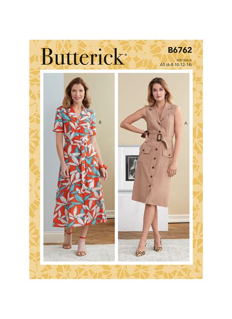 Butterick 6762 Misses Dresses And Belts
