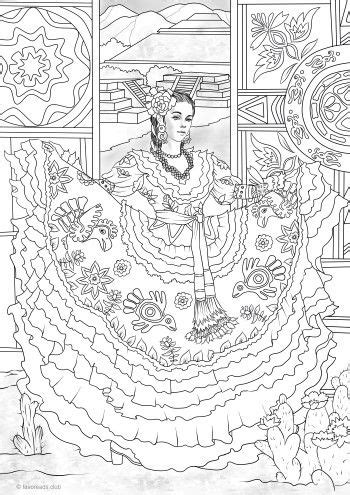mexican lady favoreads coloring art club coloring pages abstract