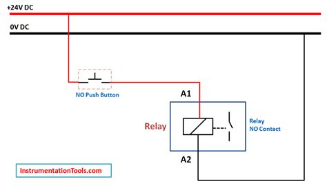relay latching circuit  push button instrumentation tools