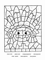 Coloring Speech Pages Mosaic Parts Color Kids Numbers Number Paint Thanksgiving Part Printable Educational English Worksheets Christmas Sheets Sheet Painting sketch template