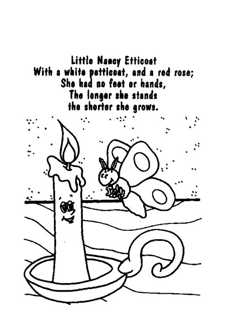 nursery rhyme book pages coloring pages