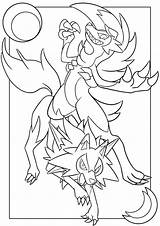 Lycanroc Solgaleo Rockruff Colouring Print Youngandtae Midday sketch template