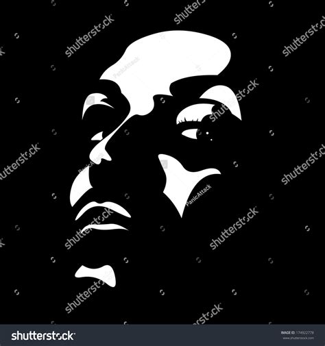 vector clip art portrait of a person looking up at camera high contrast over black background