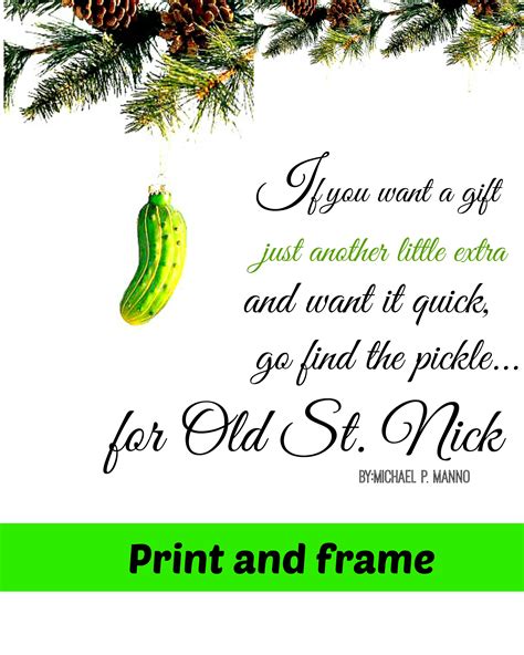 printable christmas pickle poem printable printable templates