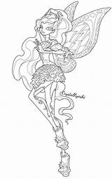 Coloring Tynix Winx Layla Butterflix Flora Leyla Lineart Fairy sketch template