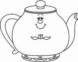 Tetera Teteras Objetos Hirviendo Teapot Bw Hora sketch template