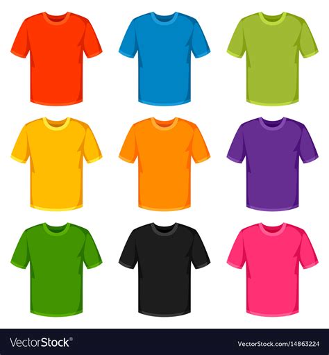 Colored T Shirts Templates Set Promotional And Vector Image