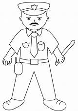 Policeman Coloring Colouring Popular sketch template