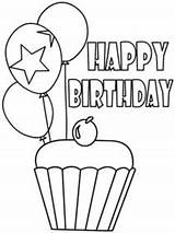 Birthday Coloring Printable Cards Happy Card Print sketch template