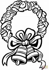 Bells Jingle Coloring Pages Getcolorings Wreath Christmas sketch template