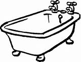 Tub Clipart Coloring Bathtub Pages Bathroom Bath Clip Drawing Cliparts Color Toilet Shower Printable Bathrooms Tubs Kids Messy Buildings Architecture sketch template