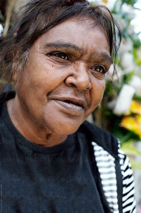 Aboriginal Woman On A Blurred Background By Gary Radler Photography