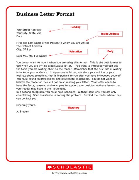professional letter writing format  letter template collection