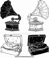 Tocadiscos Antiguo Musicales Fotosearch sketch template