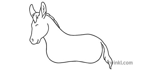 clothespin donkey template black  white illustration twinkl