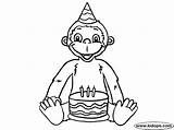 Monkey Birthday Coloring Pages Party Choose Board Sock sketch template