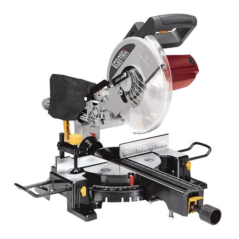 Chicago Electric Double Bevel Sliding Compound Miter Saw With Laser