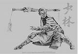Monk Shaolin Fu Monks Artwork Ryu Tai Monje Zen Sketch Sakusen Sharpie Martial Karate Gesture sketch template