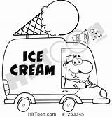 Ice Cream Truck Man Clipart Coloring Cartoon Happy Drawing Driving Getdrawings Vector Pages Getcolorings Illustration Driver Printable Color Gograph sketch template