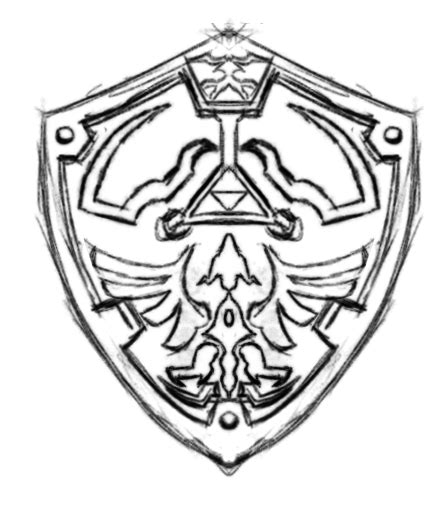 hylian shield drawing sketch coloring page