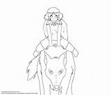 Mononoke Lineart Hime Ghibli sketch template