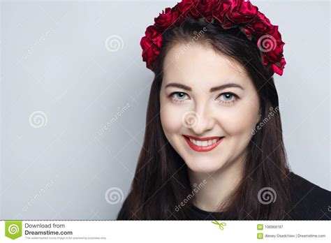 woman flower wreath stock image image of jewellery
