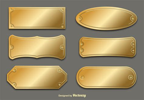 vector golden  plates   vector art stock graphics