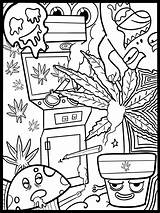 Stoner Trippy Marijuana Dementia sketch template