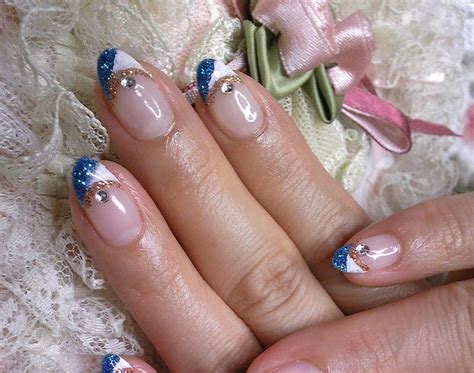 nail art colored gel french nail