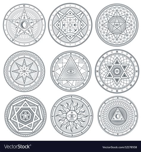 occult mystic spiritual esoteric symbols vector image