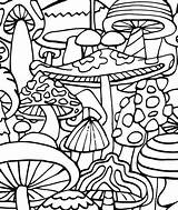 Coloring Pages Printable Adult Mushrooms Etsy Book Adults Kids sketch template